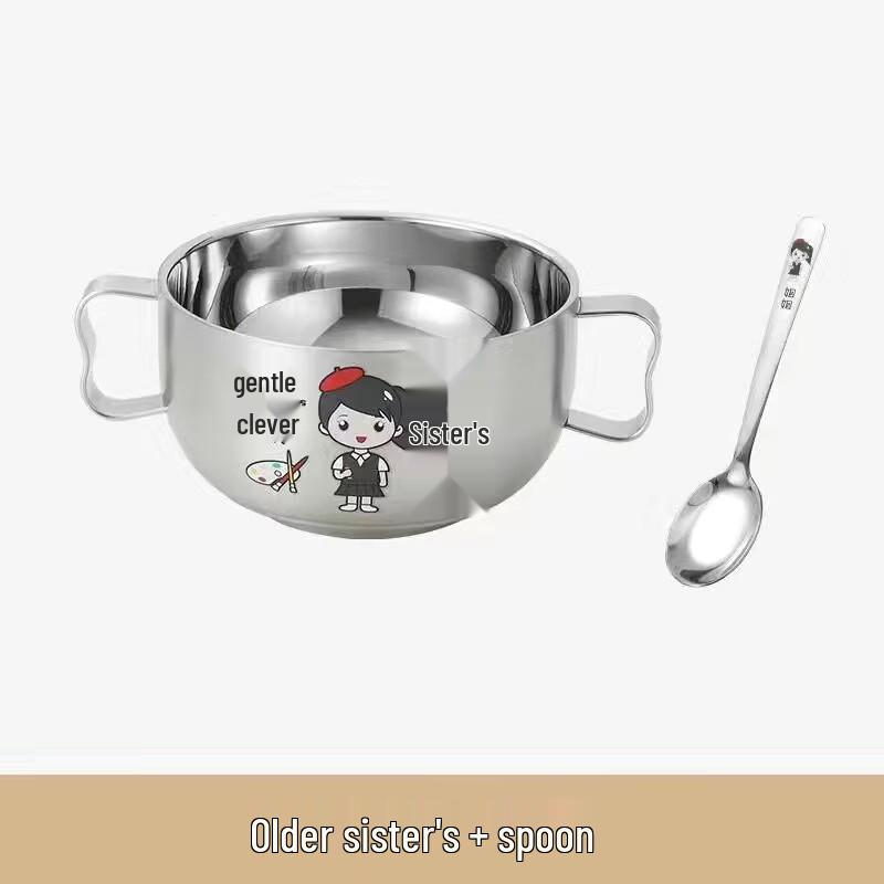 

ZISIZ Cartoon Double-Ear Children s Bowl Set