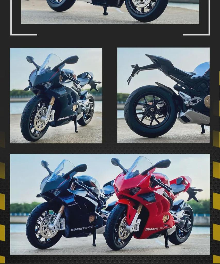 1:12 Alloy Motorcycle Model with Sound - Smooth Running Children's Toy and Ornament