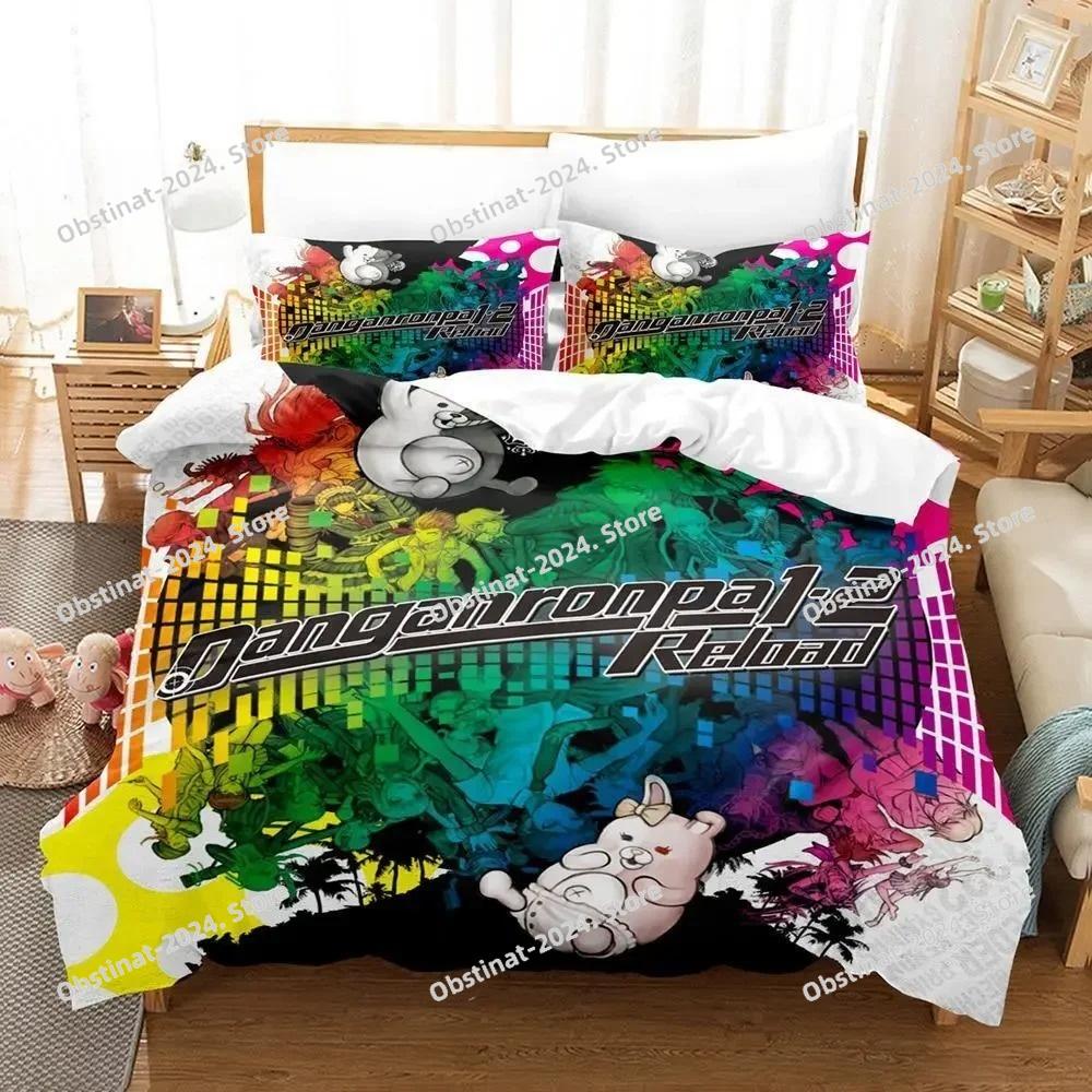 Fashion Anime Danganronpa Bedding Set Printed Bed Set Duvet Cover Sheet Pillowcase Bed Soft Quilt Cover Full Queen King Size