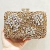 Borsa da Sera in Metallo Dorato Pochette con Strass per Matrimoni Borse di Lusso per Gala da Donna Borse da Cena con Diamanti Pochette Formali