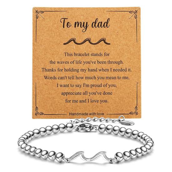 Унисекс Браслет Волна Регулируемый Браслет из Бусин Браслет Дружбы Ювелирный Подарок с Вдохновляющей Карточкой для Семьи Друзей 3