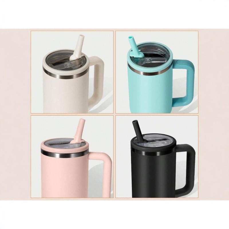 40oz Flip Straw Leak Proof Lid for 2.0 Tumbler Lid Replacement for Car Cup Accessories Straw Cover Cleaning Brush with Straw