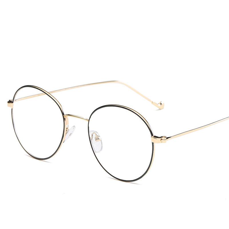 Glasses Women'S Japanese Literary And Artistic Round Frame Plain Glasses Frame Harajuku Retro Glasses Men'S Gold Silk Can Be Matched With Myopia