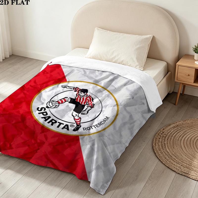 Sparta Rotterdam Print Flannel Blanket, High Quality Comfortable for All Seasons, Home Decor, Warmth and Comfort, Perfect for Christmas Gifts