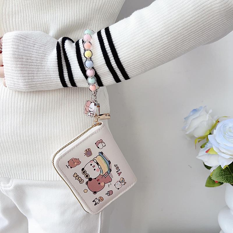 Cartoon Card Holder & Wallet: Cute Gift for Women & Students, Portable Storage Bag with Hanging Ornament