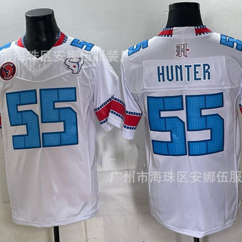 2026 Houston Texans Football Jersey 55 Short Sleeve Embroidered Sports Team Uniform