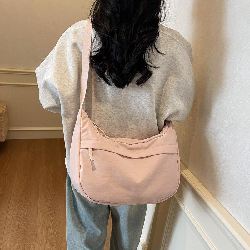 Solid Color Simple Casual Messenger Bag Women's New Shoulder Bag Outdoor Trendy Student Bag