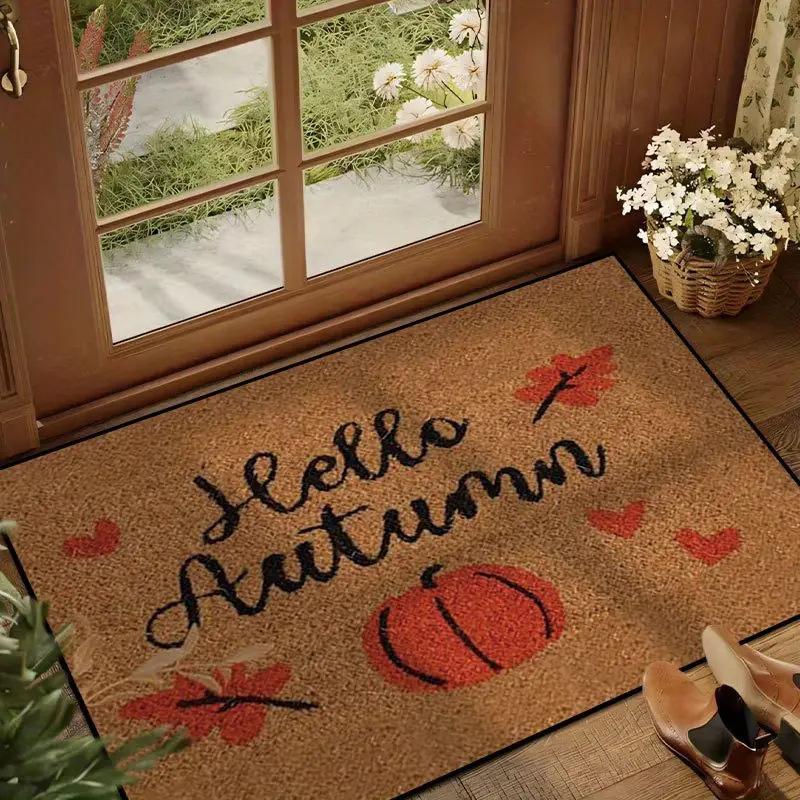 Thanksgiving Printed Floor MATS, Decorative MATS for Entering and Leaving The House, Anti-slip Foot MATS for Bathrooms and Toilets