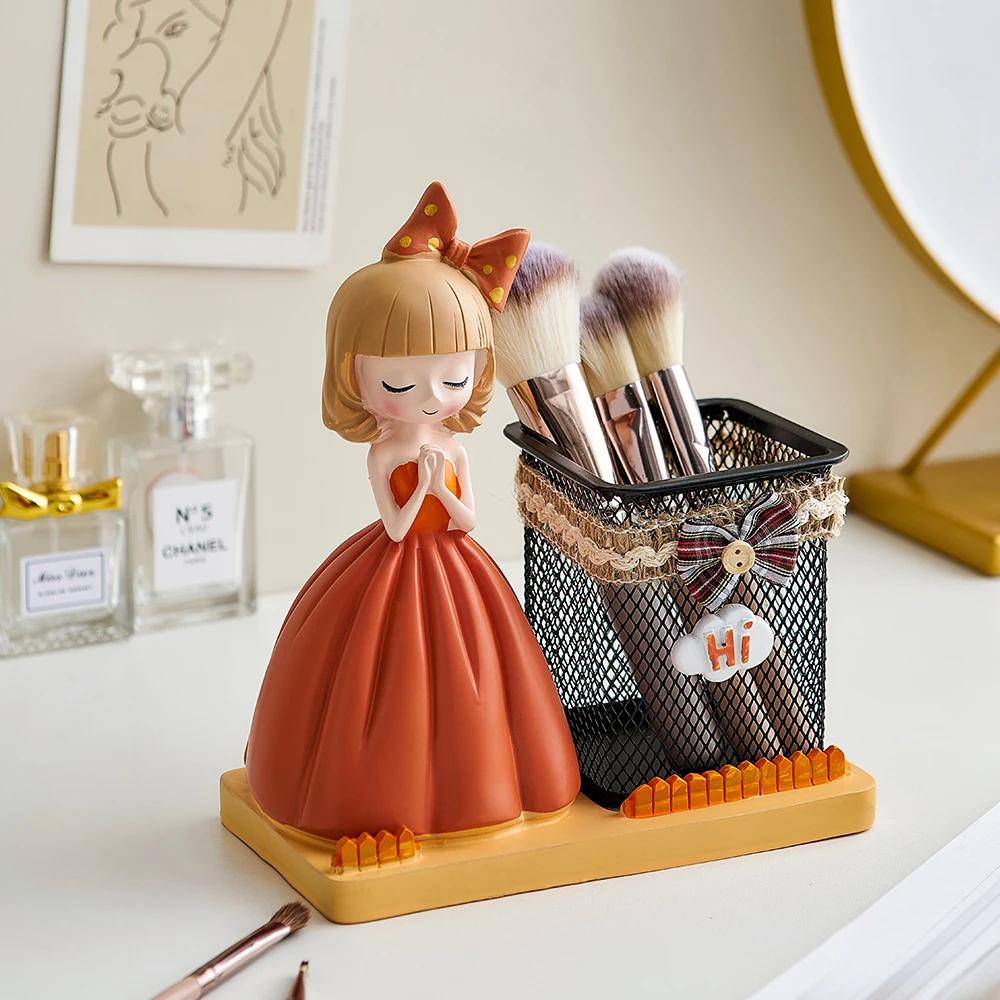 Ästhetischer Cartoon Mädchen Stiftebehälter Niedlich Student Büro Schreibtisch Schreibwaren Sammlung Mädchen Geburtstagsgeschenke senden