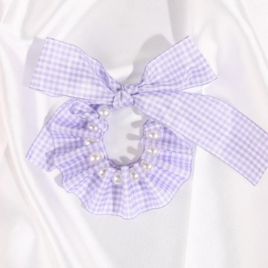 Convenient Pet Collar Faux Pearl Decoration Polyester Layout Props Adjustable Pet Bib for Kitten