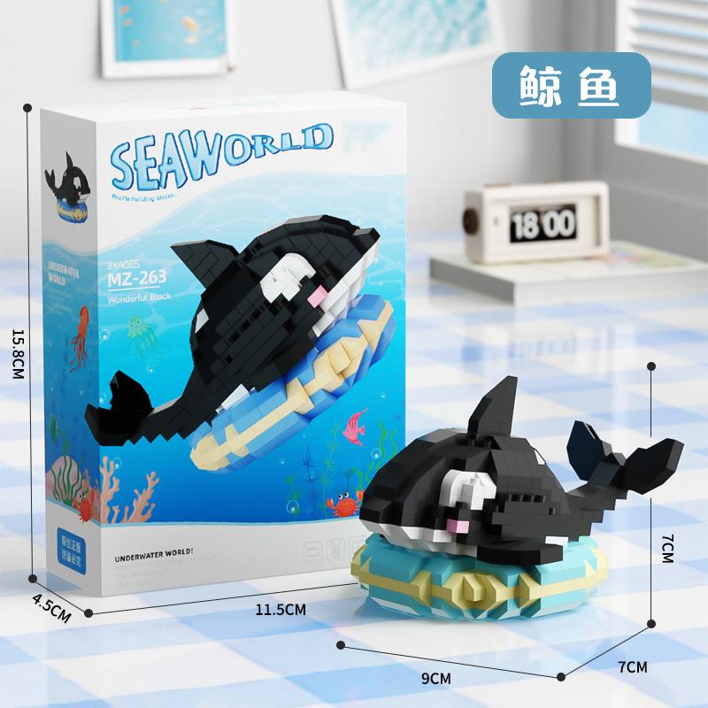 Meereslebewesen Mikropartikel Bausteine Spielzeug für Kinder von 6 bis 10 Jahren Tier DIY Zusammengebaute Spielzeuge Puzzlespiele Kindergeschenke