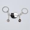 Matching Cat Pendant Keychains For Couples Stylish Black And White Design Ideal For Valentines Day Or Special Occasions
