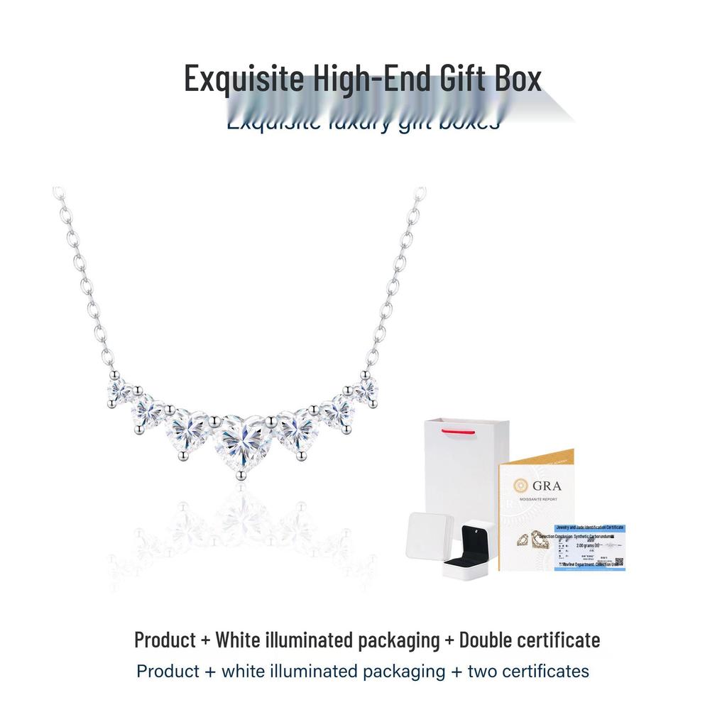 S925 Sterling Silver Moissanite Women's Necklace - Elegant Valentine's Day Clavicle Chain Gift