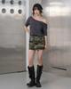 Yeolin Belted Camo Mini Skirt (Camo)