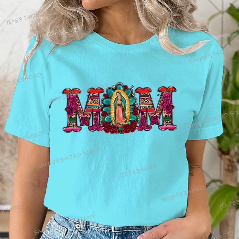 Mexican Mom Shirt Mothers Day Gift Short Sleeve Tshirt Mom Flower Leopard Print Tshirts Gift for Mama Vintage Retro Clothes
