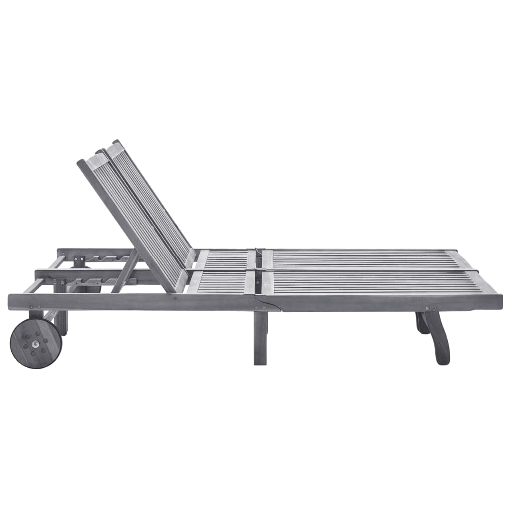 Double Sun Lounger Solid Acacia Wood