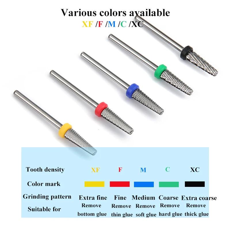 5 In 1 Tungsten Steel Nail Drill Bit For Manicure Gel Polish Remover Cutter Bits Electric Pedicure Tool