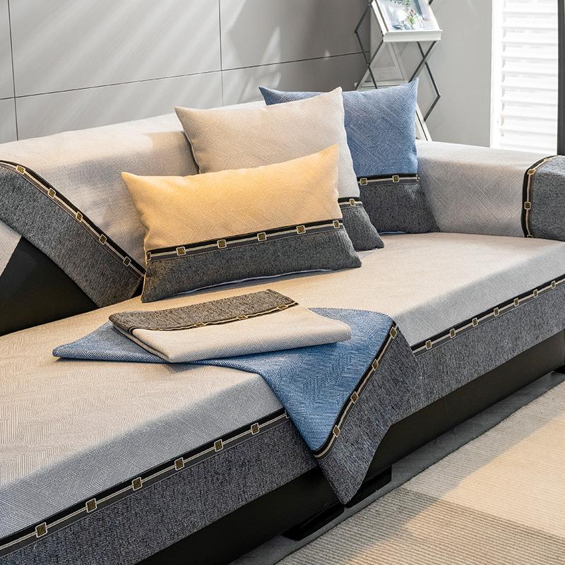 Pernă de canapea Four Seasons Pernă universală anti-alunecare, simplă, modernă, ușoară, de lux, lavabilă, husă de piele, pânză