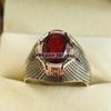 Garnet Oval Cut Gemstone With 925 Sterling Silver Ring For Men's #B74 JL375671373856