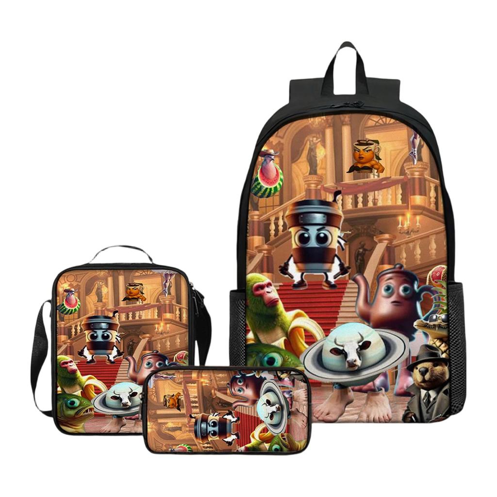Cartoon Printing Casual Shoulder Bag Junior High School Students Large Capacity Backpacks