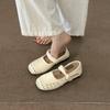 2025 Summer New French Hollow Shallow Mouth Flat Heel Soft Sole Non-slip Word Belt Niche Comfortable Shallow Mouth Single Shoes
