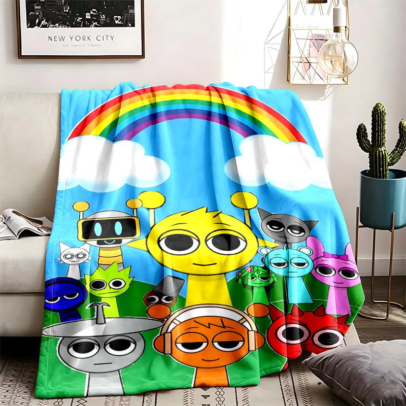 Sprunki Theme Blanket Suitable For The Sofa Camping And Travel Made Of Soft Flannel Material An Ideal Gift For Occasions Such As Birthday