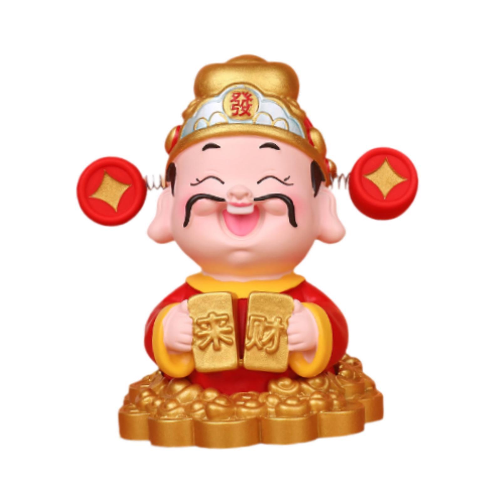 Chinese Resin Wealth Statue God of Fortune Figurine Feng Shui Sculpture Table Decoration for Interior and Home Ornaments