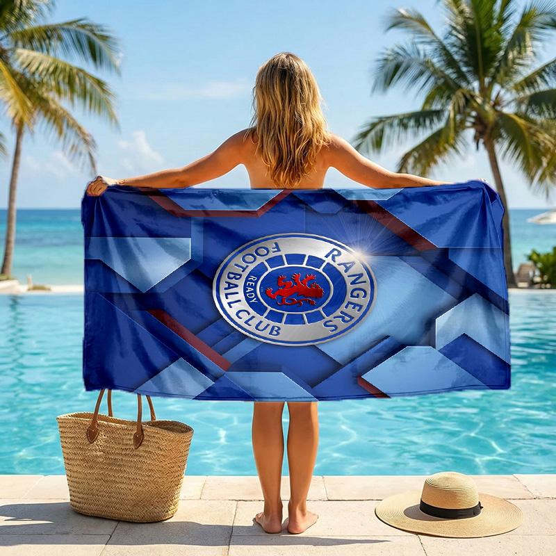 Asciugamano da Spiaggia Rangers FC Stampa Asciugatura Rapida Microfibra Assorbente Portatile da Viaggio Asciugamano da Nuoto