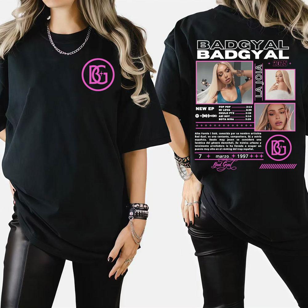 Singer Bad Gyal Album Tour 2025 Graphic T Shirts Unisex Women Vintage Hip Hop Classic Pop Music Tshirt High Quality Loose T Shirt