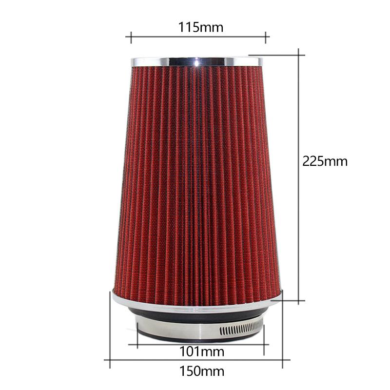 Universal 4Inch 101mm Cold Air Intake Clamp-On Sports Air Filter High Performance Washable Car Professional Spare Parts