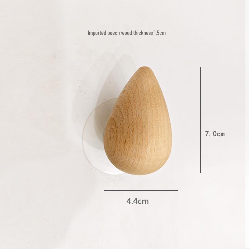 Creative Beech Wood Adhesive Hooks – Funny Animal Design Coat & Hat Hooks for Behind-the-Door Use