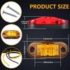Tallew 20 Pieces 2.5 Inch Trailer Rv Marker LED Light 2 Diode Waterproof Side Marker Clearance Lights For Truck Camper Signal Running Lamp Surface