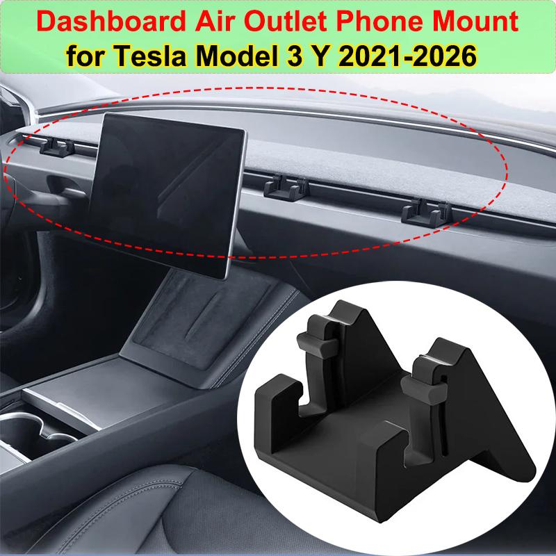 For New Tesla Model Y Juniper 2025 2026 Air Vent Phone Mount Dashboard Phone Bracket Model 3 Highland Liquid Silicone Stand