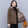Plus Size Velvet Thick Cotton Padded Winter Jacket - Slim Fit, Warm, Versatile, Fashionable 2025