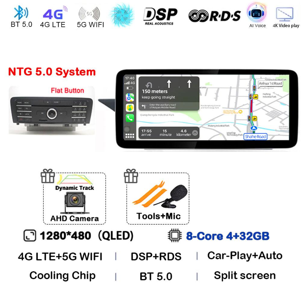 

10,25 Android 14 автомобильное радио для Mercedes-Benz W212 2009 2010 2012 - 2016 WIFI 4G мультимедийный плеер беспроводной Carplay GPS стерео