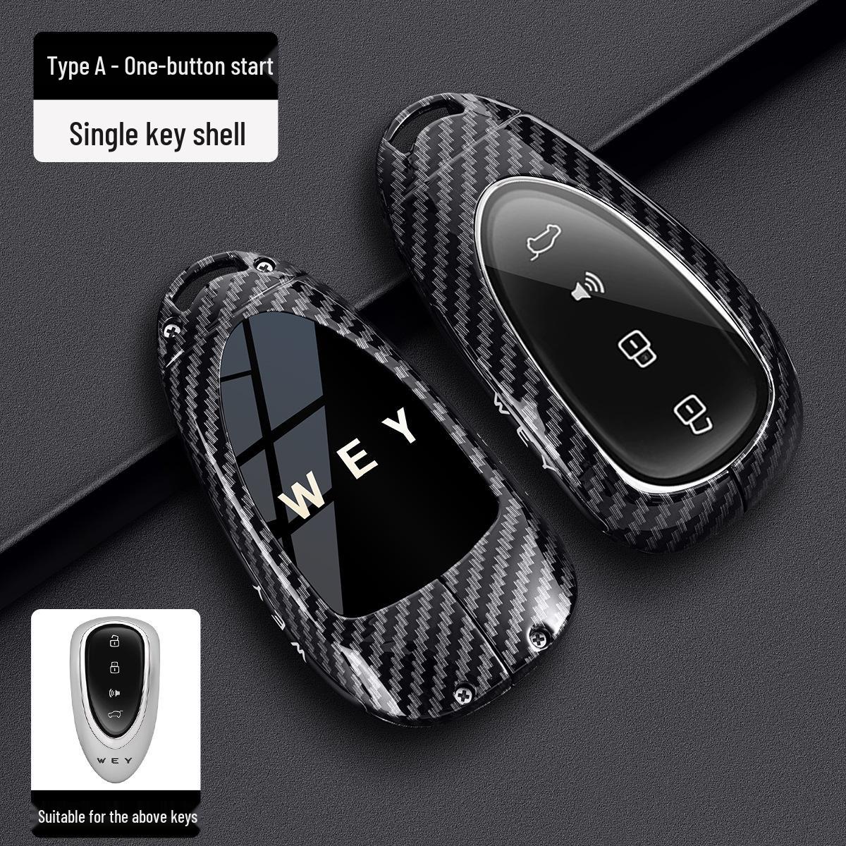 

Compatible Key Cover for Wey Blue Mountain, Gaoshan 8/9, Mocha Hi4, Latte - Carbon Fiber Shell Case Standard