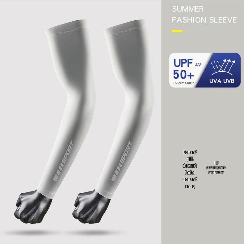 Maniche da Braccio in Ghiaccio di Seta Anti-UV Premium per Uomo - Ultra-sottili, Fresche, Traspiranti Protezione Solare per Ciclismo e Attività all'Aperto.