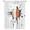 Ink Splash Basketball Sport Sheer Curtains Window Tulle Curtains For Living Room Bedroom For Kitchen Veiling Curtains Decoration