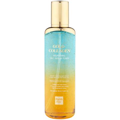 FARMSTAY - GOLD COLLAGEN Nourishing 2-in-1 Serum and Toner, 130 Ml