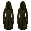 Kobiety Sukienka Cosplay Gotycka Jednolity Kolor Sznurowana Ramiączka Wąska Talia Nieregularny Dół Kaptur Długi Rękaw Imprezy Tematyczne Odgrywanie Ról