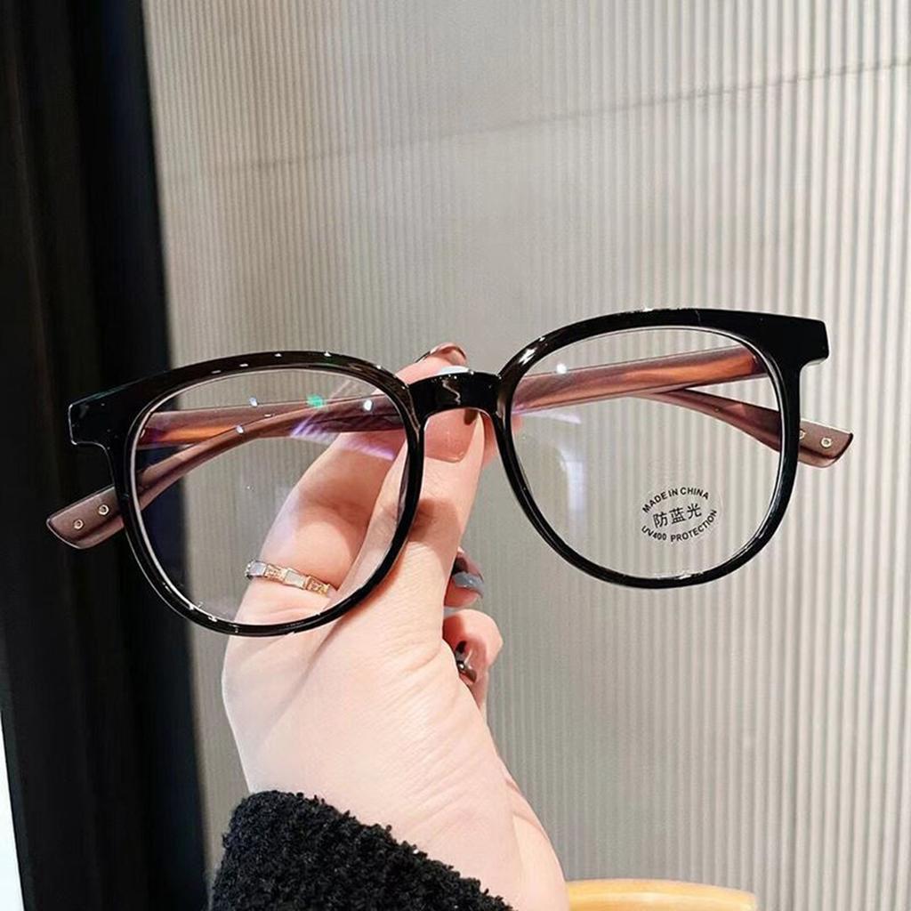 Blue-light-proof Student Glasses Retro Wooden Square Glasses Transparent Glasses Holder Flat Mirror