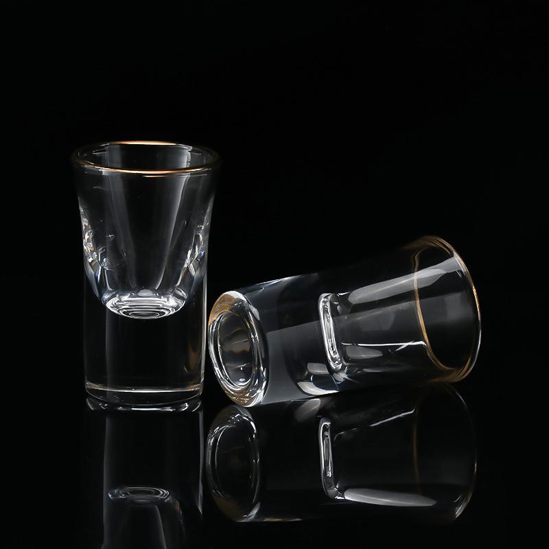 25ml Goldfolienfarbe Spirituosengläser Haushalt Kreatives Weinglas Vergoldeter Rand Tasse Weindispenser 6 Stück Schnapsglas Set Großhandel Tassen