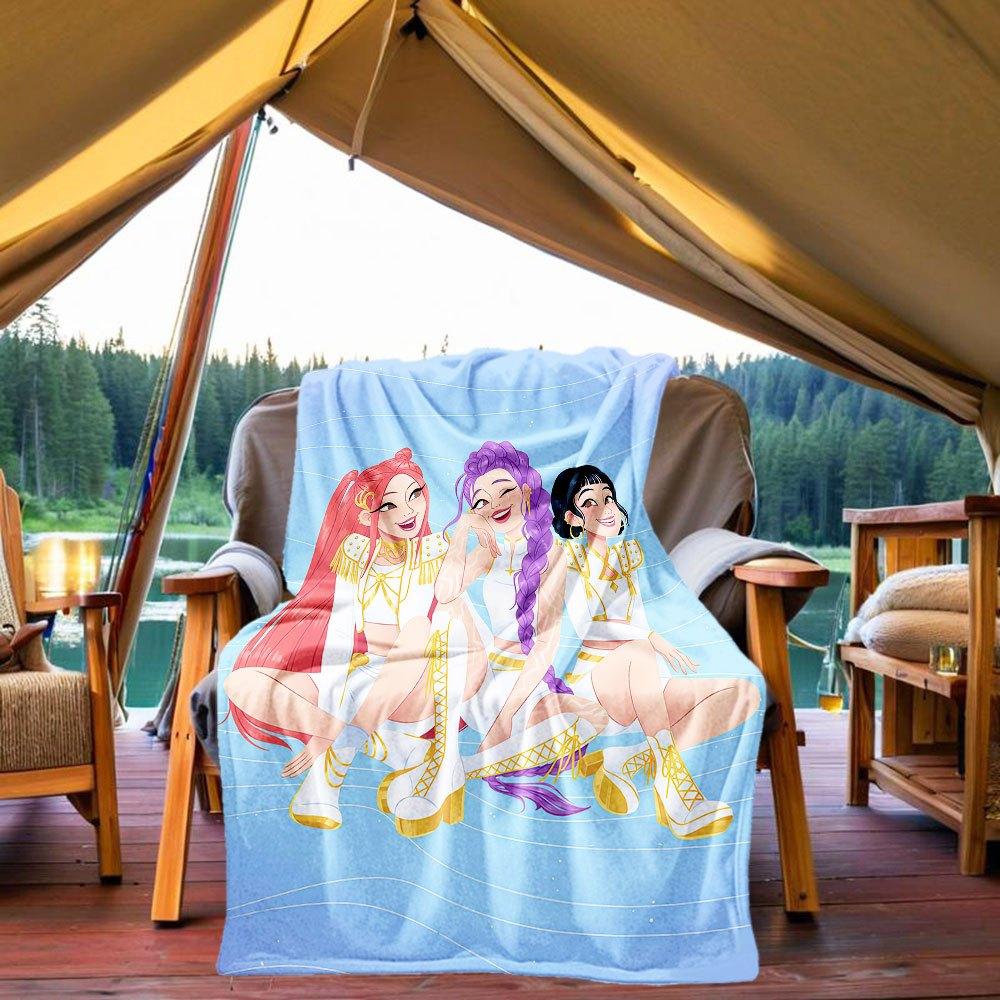 

Princesses in White and Gold: A Magical Adventure Set Blanket Lightweight Flannel Throw Blanket for Sofa, Bed, Travel, Camping, Livingroom, 130x150cm