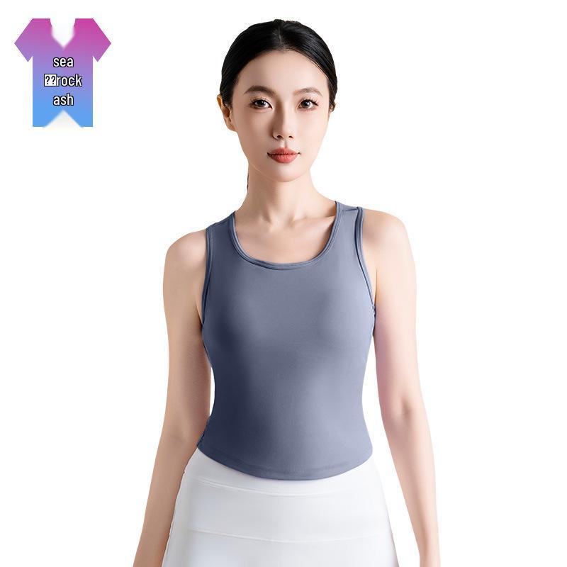 

Notting Peach Женский жилет для йоги с высоким уровнем эластичности, круглым вырезом и надежной чашкой, не деформирующейся при движении XL