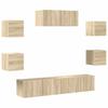 7 Piece TV Cabinet Set Sonoma Oak Effect Particleboard