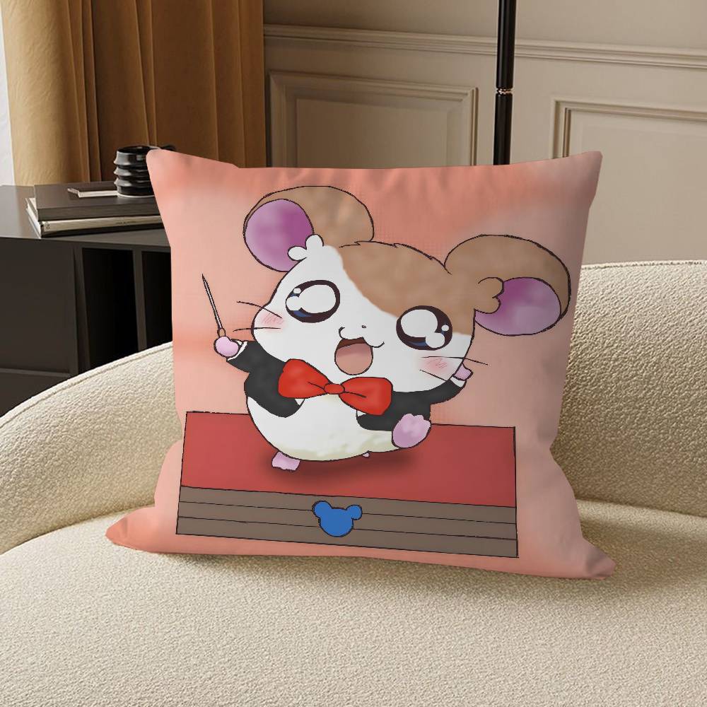 H-Hamtaro Cute Hamster Pillow Gift Home Office Decoration Bedroom Sofa Car Cushion Cover Case 45x45