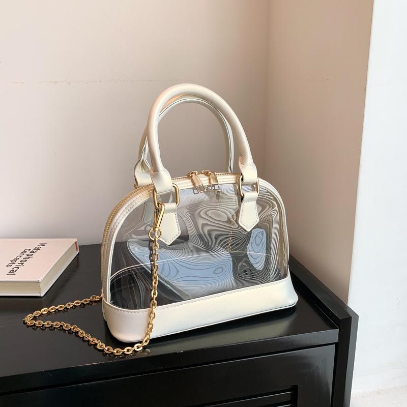 Fashion and Transparent, Popular Shell Bags This Year, Spring and Summer 2025 New Trendy Messenger Bags, PVC Chains, Trendy Shoulder Bags