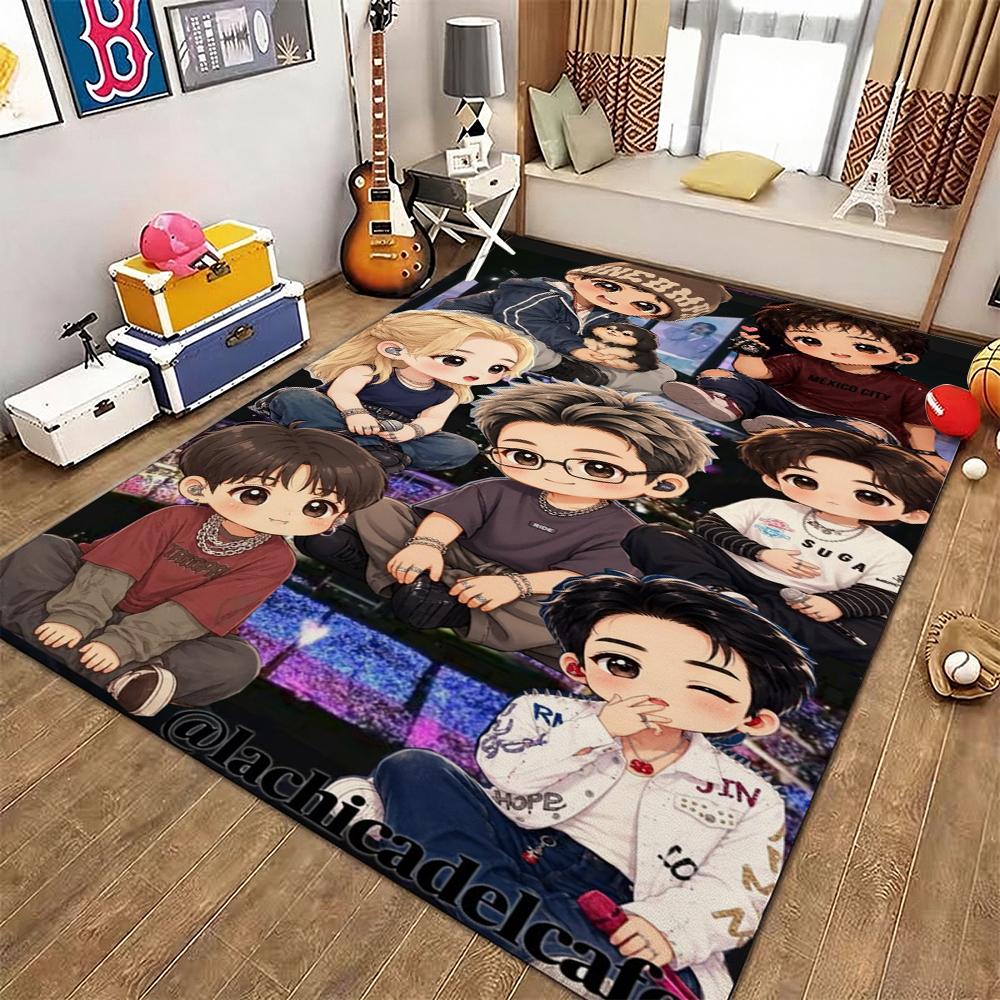Seventeen Chibi Art Carpet Soft Rug Plush Rug Thick Rug Kitchen Floor Mat Hallway Runner Low Maintenance