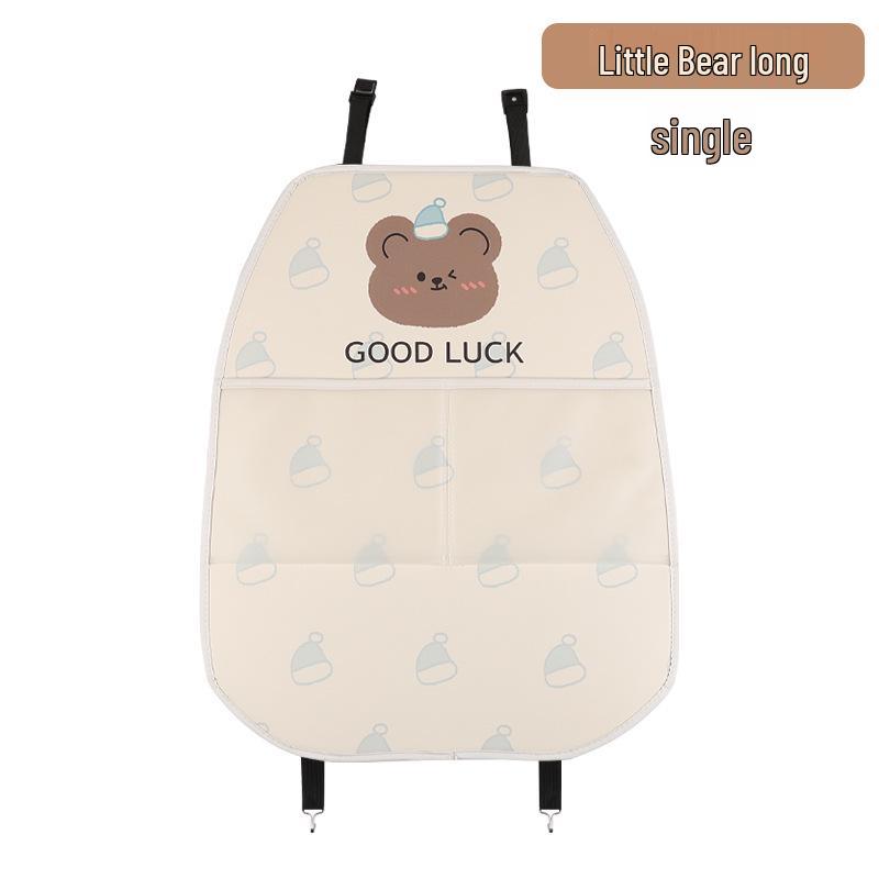 Car Seat Back Organizer with Kick Mat and Storage Compartments