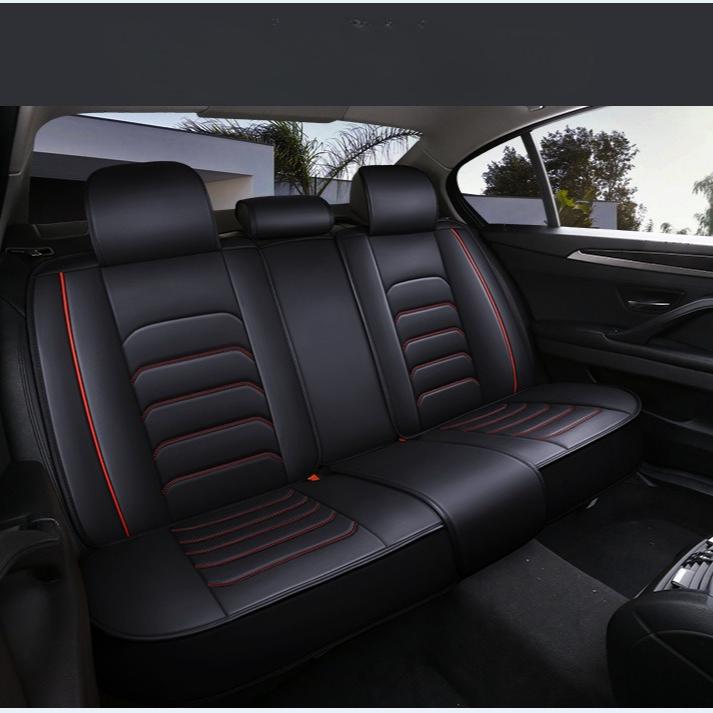 5-osobowe Pokrowce na Fotele Samochodowe ze Skóry PU z Stałym Podparciem Lędźwiowym, Wygodne, Oddychające, Stylowe, Pełne Pokrowce na Fotele Samochodowe, Pokrowce na Fotele Samochodowe na Cały Rok